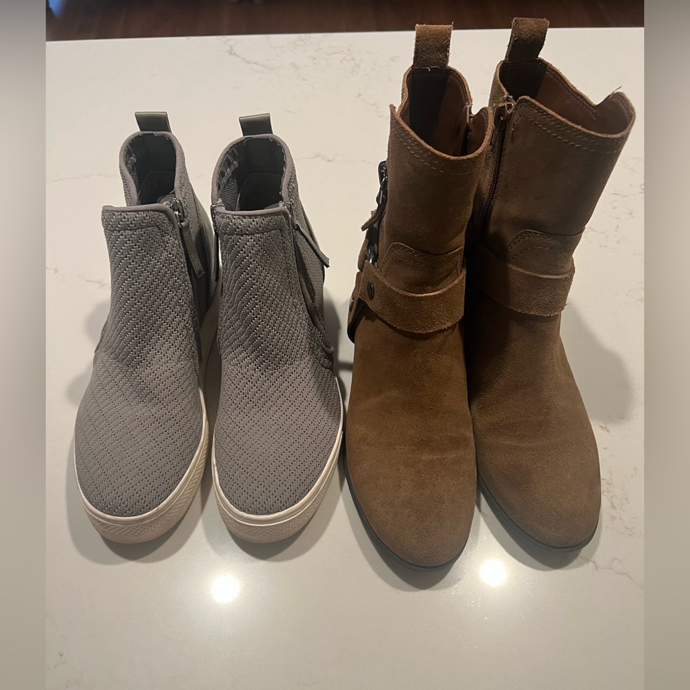 Steve Madden Gray Boitie AND Marc Fisher Textured Brown Boot